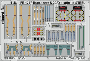 Ceintures de sécurité Eduard FE1317 Buccaneer S.2C/D STEEL AIRFIX 1/48