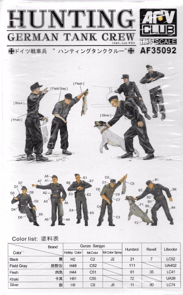 AFV Club 35092 Équipe de chasse allemande 5 figurines 1/35
