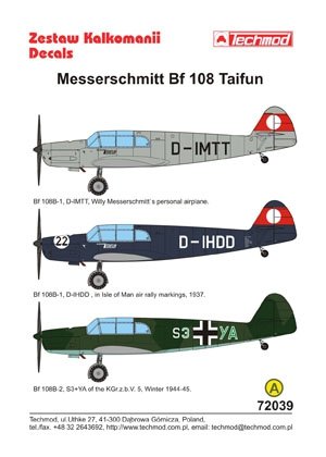 Techmod 72039 - Messerschmitt Bf 108 Taifun 1/72 – zdjęcie 2
