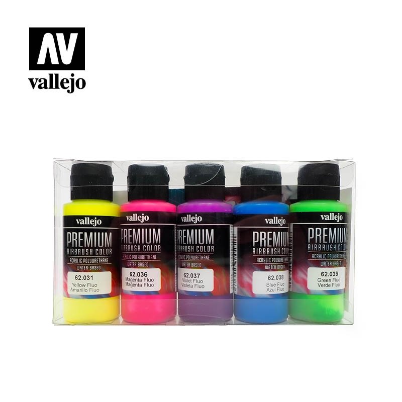 Vallejo 62102 Premium RC-Color Couleurs fluorescentes 5 x 60 ml