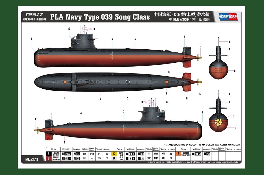Hobby Boss 83518 PLA Navy Type 039 Song Class 1/350 – image 4