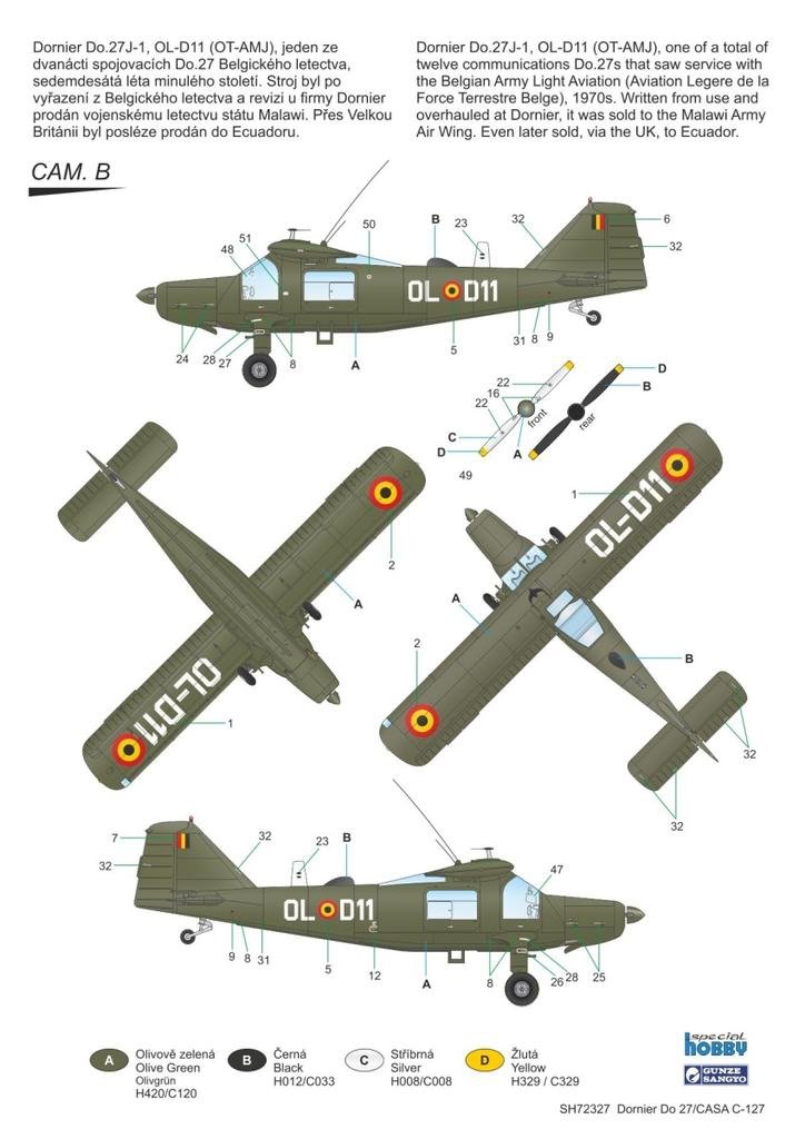 Special Hobby 72327 Dornier Do 27 Service allemand, espagnol et belge 1/72 – imagen 3