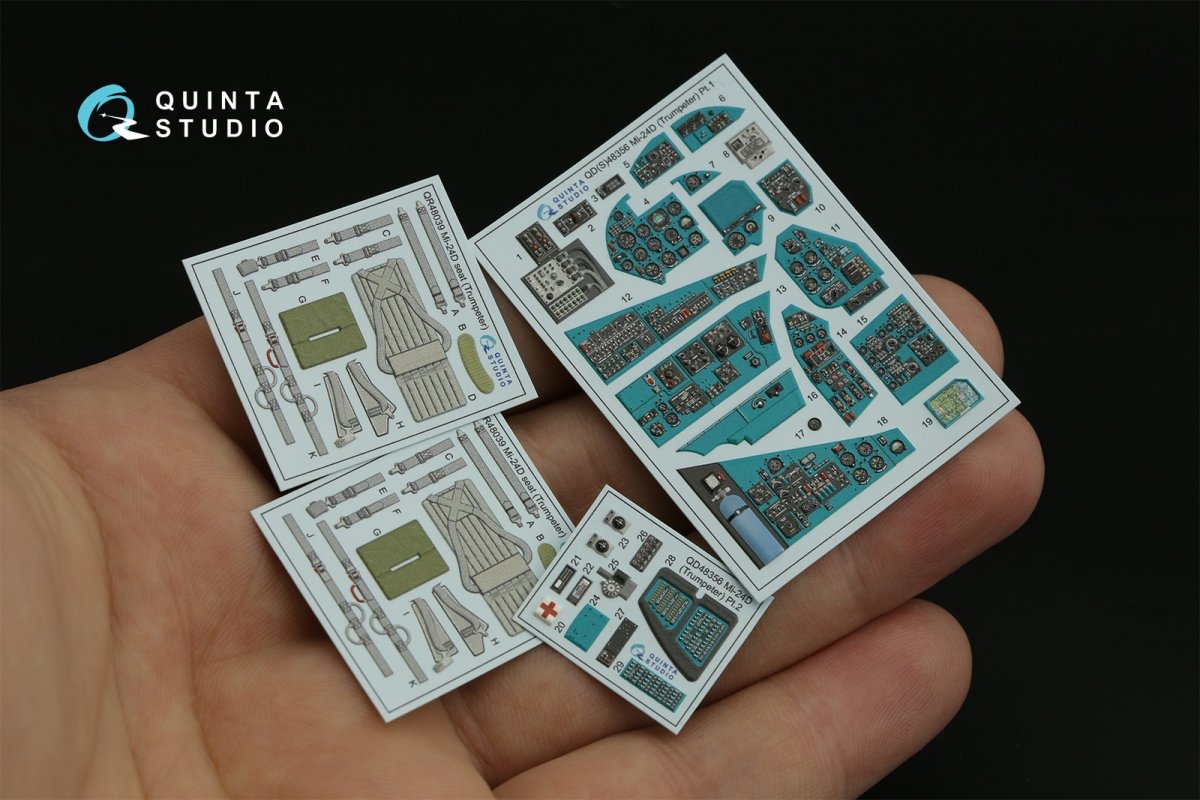 Intérieur imprimé en 3D et coloré sur papier décalcomanie Quinta Studio QD48356 Mi-24D (Trumpeter) 1/48 – image 5