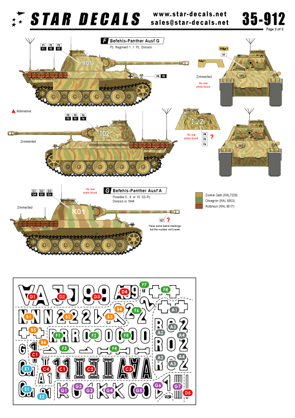 Star Decals 35-912 Befehls-Panther Ausf A et G 1/35 – immagine 2