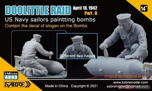 Saber 4803 Raid de Doolittle Partie B Marins de l&amp;#39;US Navy peignant des bombes 1/48