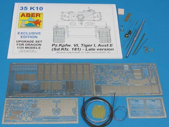 Aber 35K10 Pz.Kpfw. VI Ausf.E (Sd.Kfz.181) Tiger I – Version tardive (ensemble premium) (1/35)