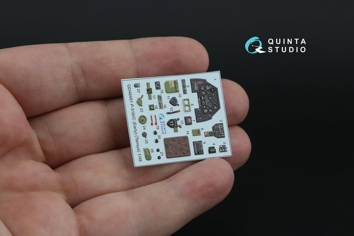 Intérieur coloré imprimé en 3D sur papier décalcomanie Quinta Studio QD48481 P-51B/C (Première version) (Tamiya) 1/48 – image 7