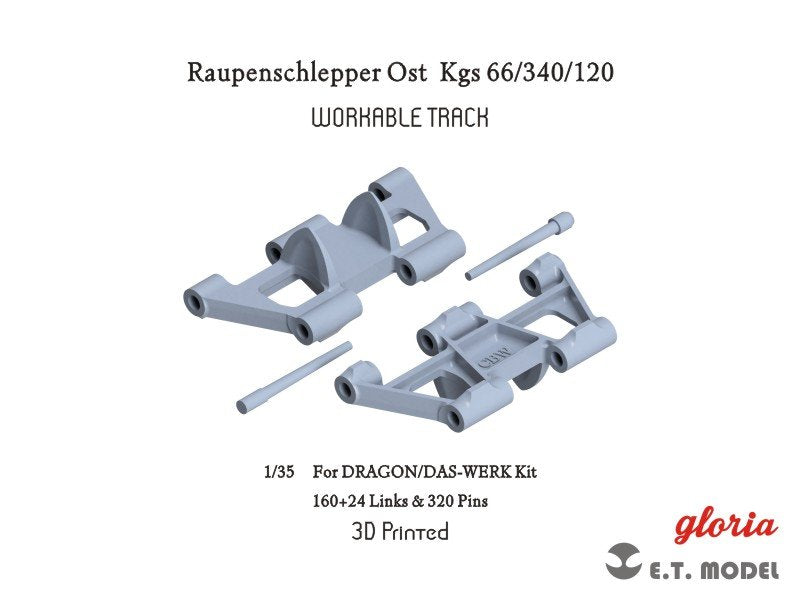 ET Model P35-029 Raupenschlepper Ost Kgs 66/340/120 Chenilles fonctionnelles (Imprimé en 3D) 1/35 