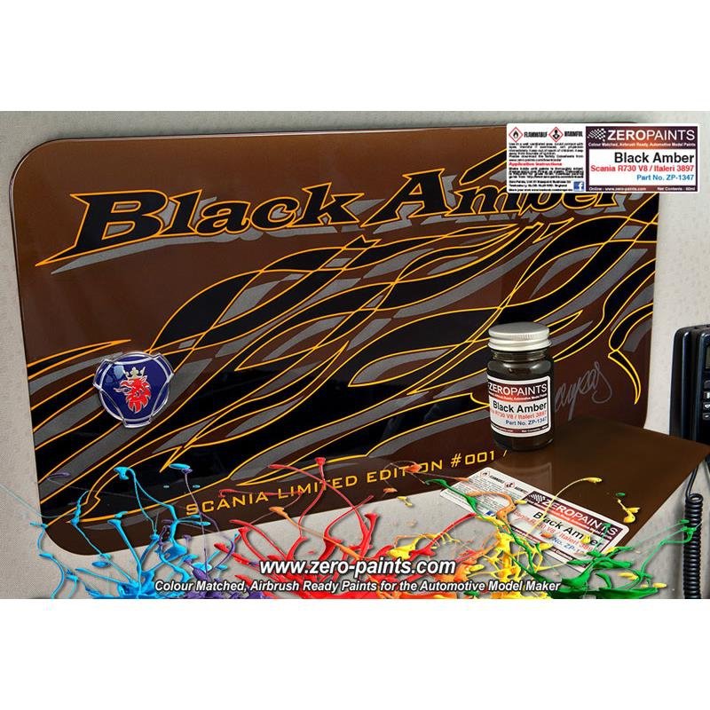 Peinture Zero Paints ZP-1347 Noir Ambre Scania R370 V8 / Italeri 60 ml – Bild 5