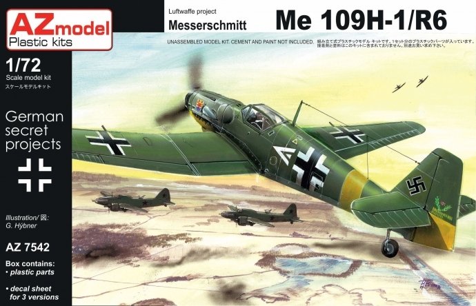Modèle AZ AZ7542 MESSERSCHMITT BF 109H-1/R6 (1/72)