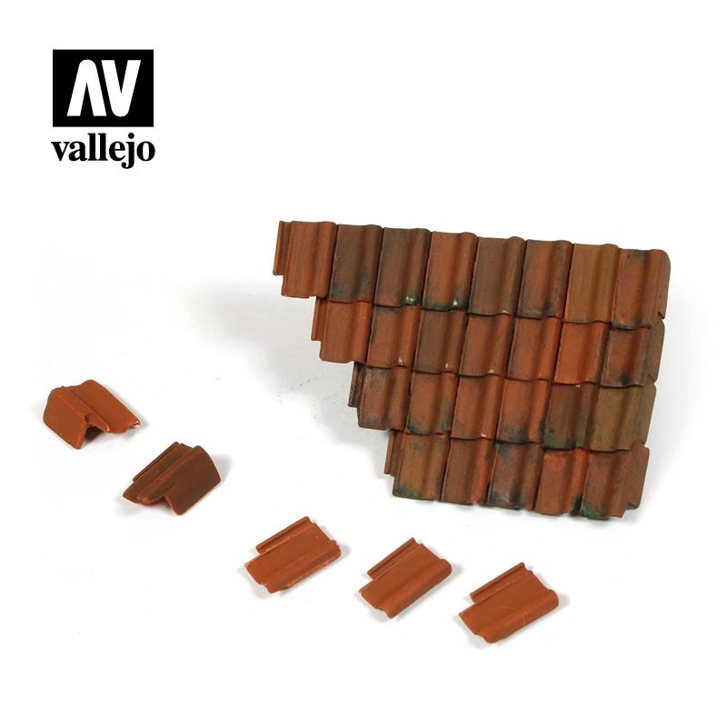 Vallejo SC230 Section de toit endommagée et tuiles 1/35