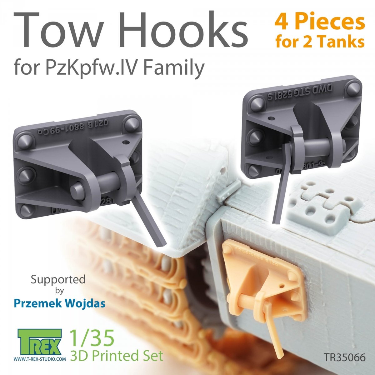 Crochets de remorquage T-Rex Studio TR35066 pour la famille PzKpfw.IV au 1/35