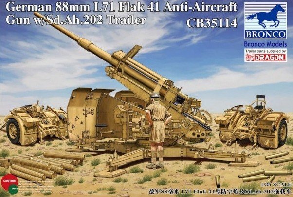 Bronco CB35114 Canon antiaérien allemand Flak 41 Flak 88 mm L71 avec /Sd.Ah.202 (1/35)