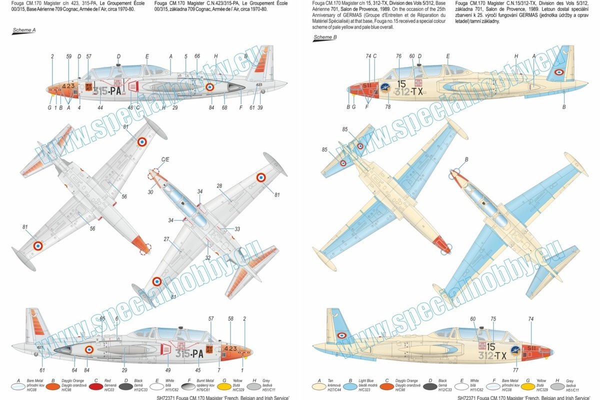 Special Hobby 72371 Fouga CM.170 Magister « Service français, belge et irlandais » 1/72 – imagen 3
