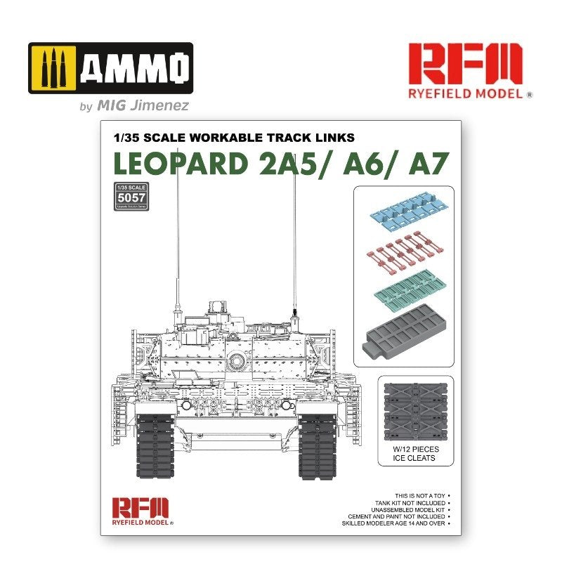 Maillons de chenille fonctionnels Rye Field Model 5057 pour Leopard 2A5/A6/A7 1/35 