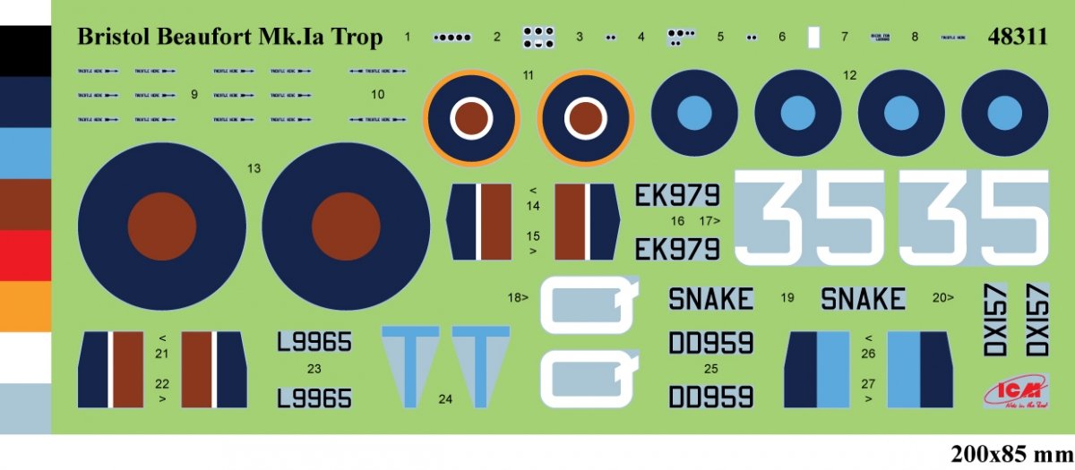 ICM 48311 Bristol Beaufort Mk.IA avec filtres tropicaux 1/48 – imagen 3
