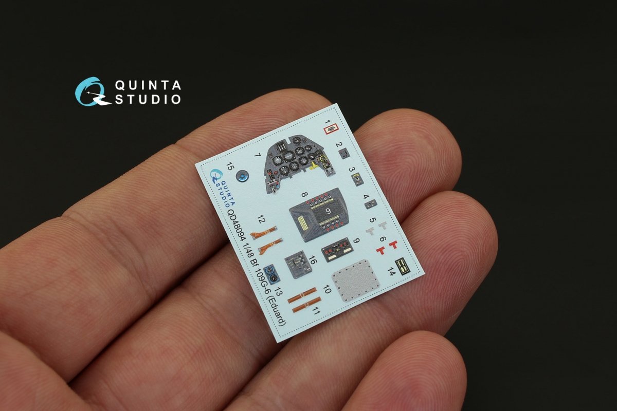 Intérieur imprimé en 3D et coloré sur papier décalcomanie Quinta Studio QD48094 Bf 109G-6 (pour kit Eduard) 1/48 – immagine 2
