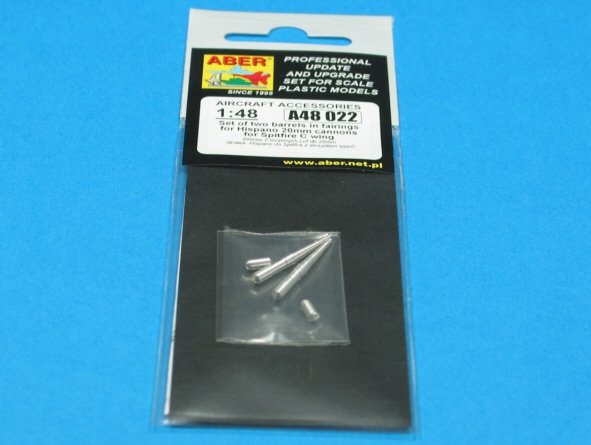 Aber A48 022 Ensemble de deux canons pour mitrailleuses Hispano de 20 mm destinées au chasseur britannique Spitfire (1/48)  – image 3