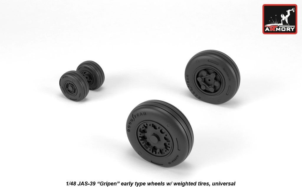 Armory Models AW48503 JAS-39 Gripen wheels w/ weighted tires, early 1/48 – zdjęcie 3