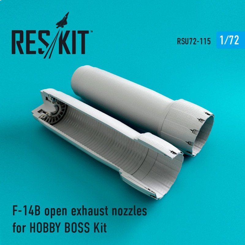 RESKIT RSU72-0115 Buses d'échappement ouvertes F-14 B/D pour maquette Hobby Boss 1/72