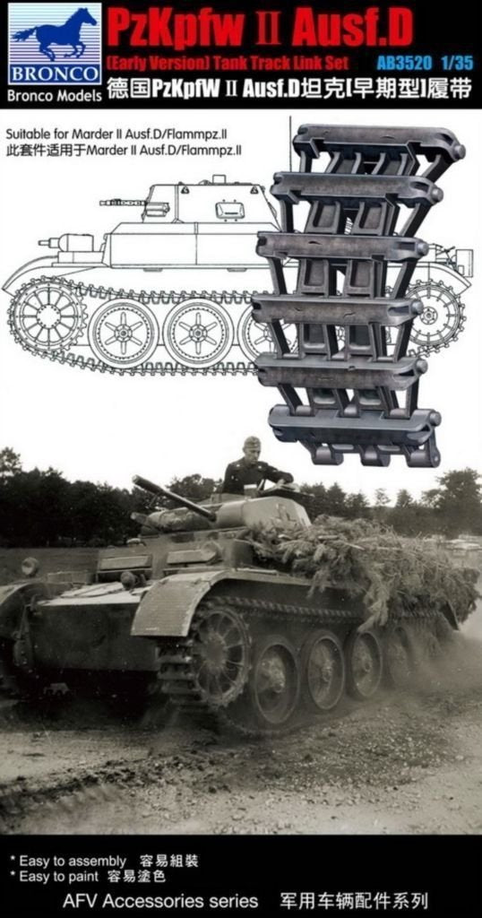 Bronco AB3520 Kit de chenilles fonctionnelles pour char allemand PzKpfw II Ausf D à l&amp;#39;échelle 1/35