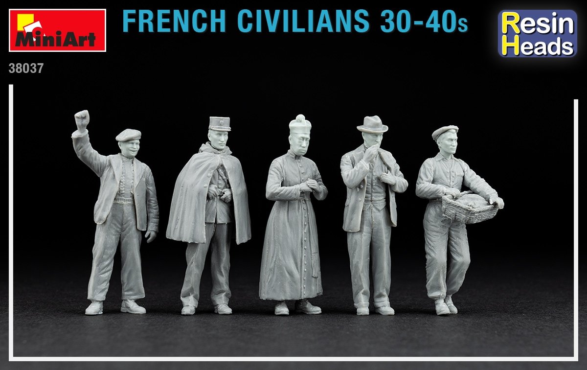 Miniart 38037 Civils français années 30-40 (têtes en résine) 1/35  – immagine 4