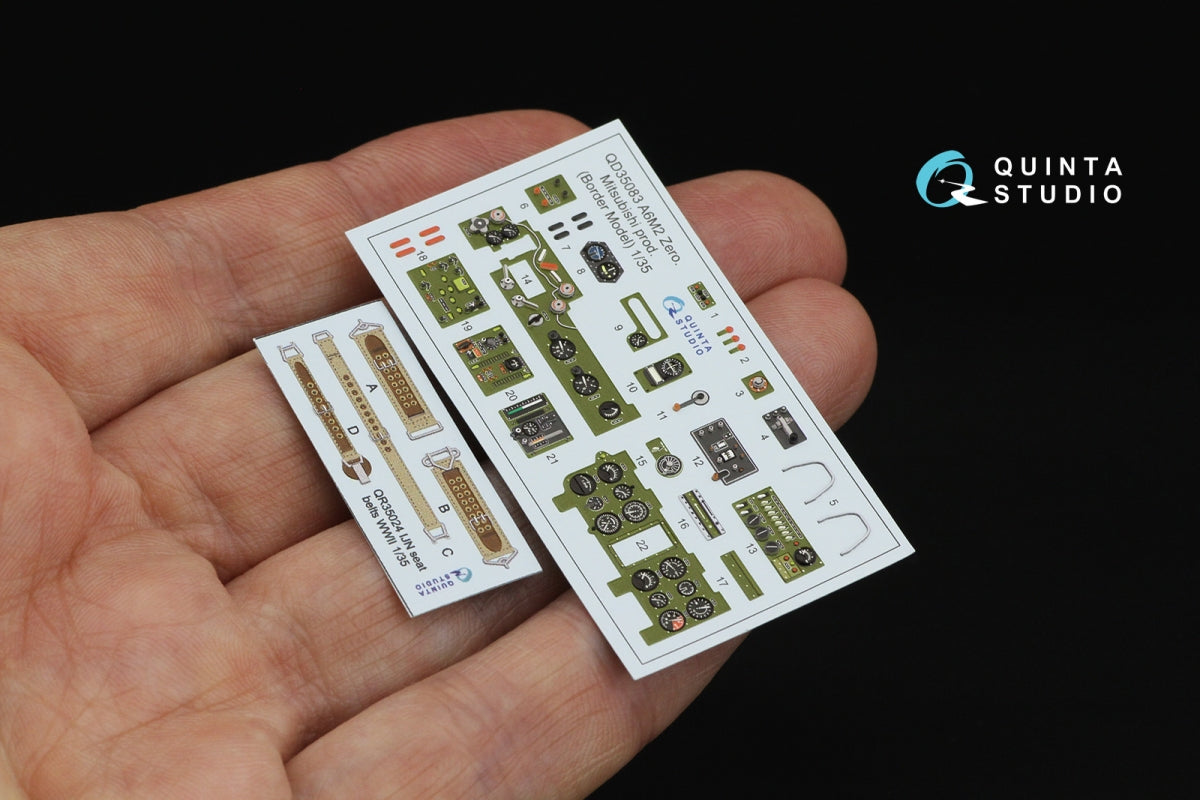 Intérieur imprimé en 3D et coloré sur papier décalcomanie (Border Model) Quinta Studio QD35083 A6M2 Zero (Mitsubishi Prod.) 1/35 – immagine 2