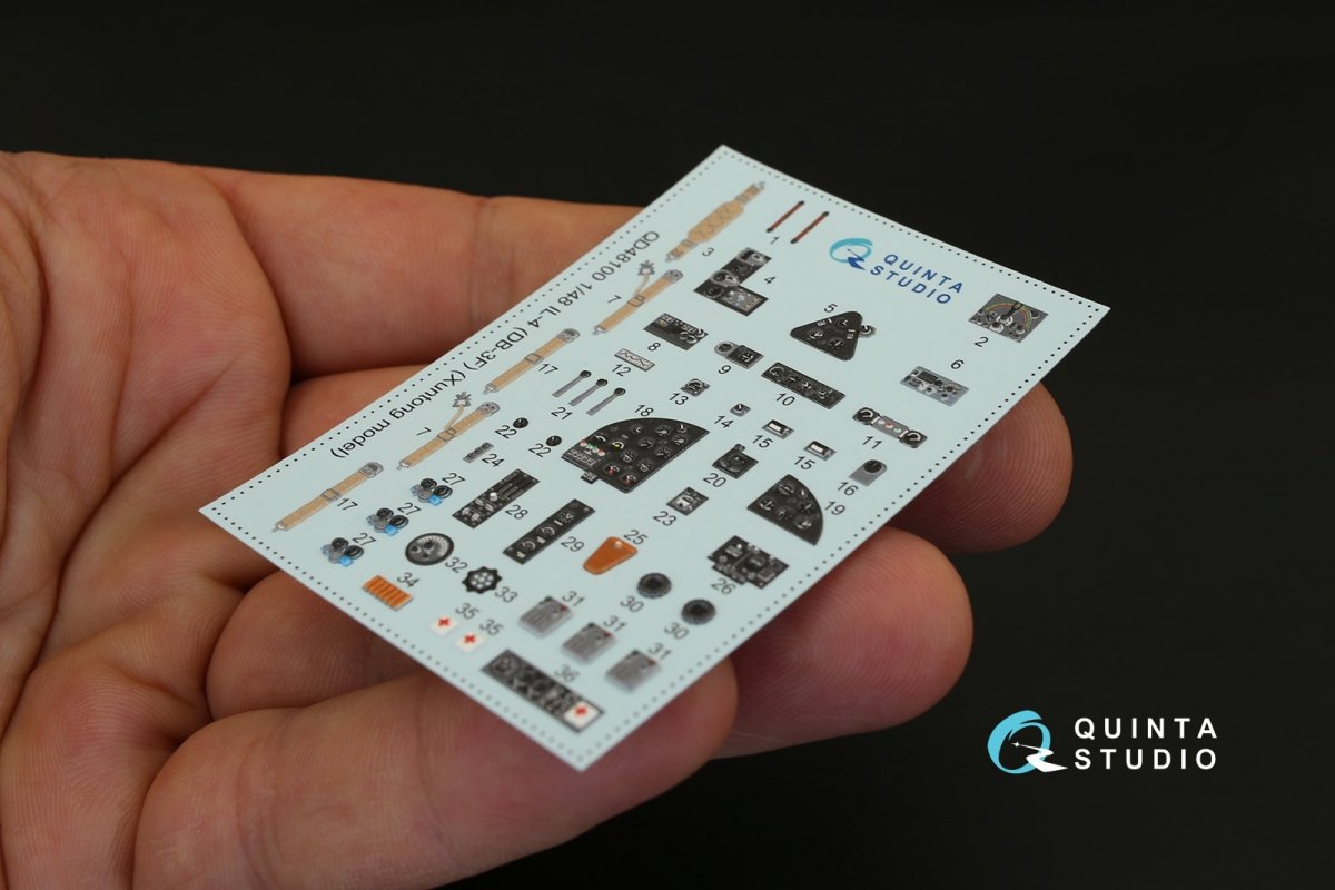 Intérieur imprimé en 3D et coloré sur papier décalcomanie Quinta Studio QD48100 IL-4 (pour kit Xuntong) 1/48 – image 5