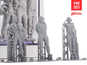 Gloria F48001 Équipe au sol US Air Force vol.1 Figurines imprimées en 3D x 3 1/48  – image 4
