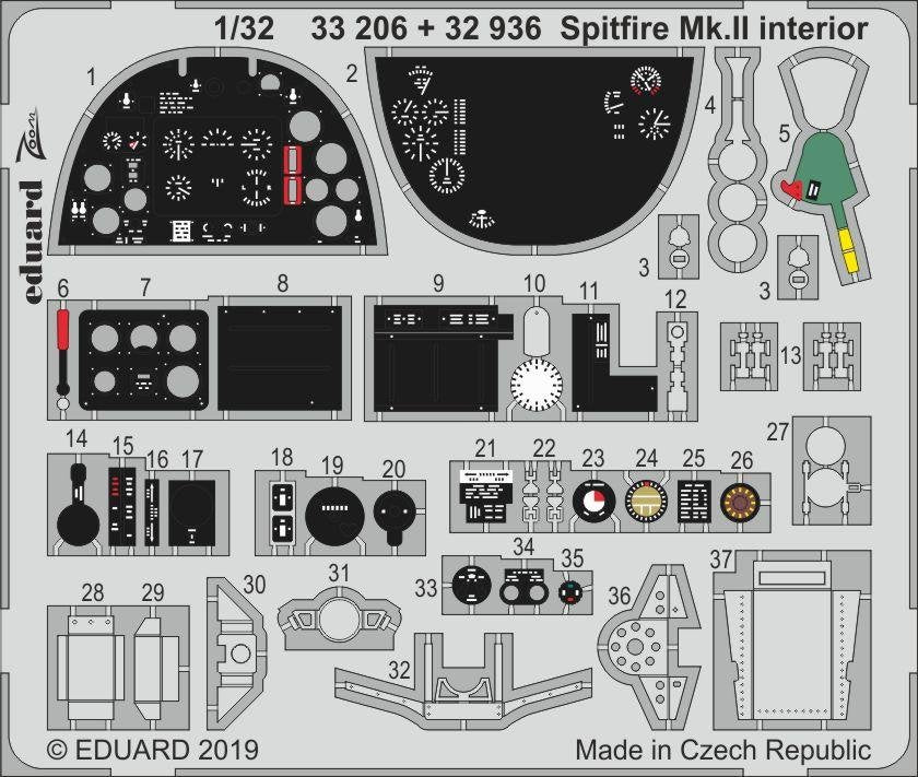 Intérieur du Spitfire Mk. II Eduard 32936 REVELL 1/32