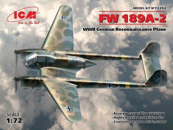 Avion de reconnaissance ICM 72292 Fw-189A-2
