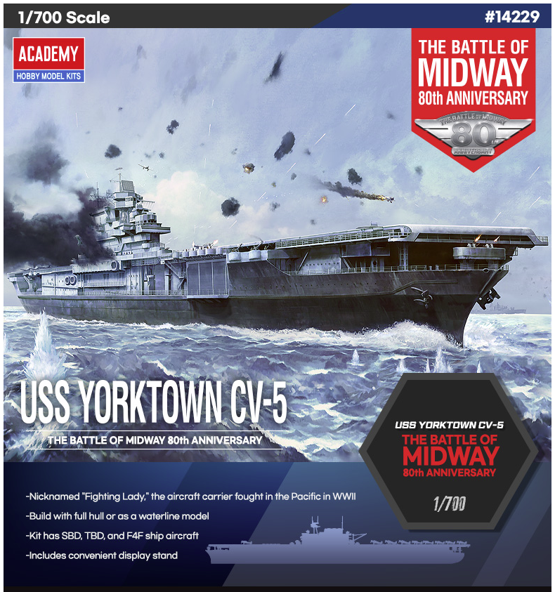 Maquette Academy 14229 USS Yorktown CV-5 (Sortie : mars 2022) 1/700 – image 2