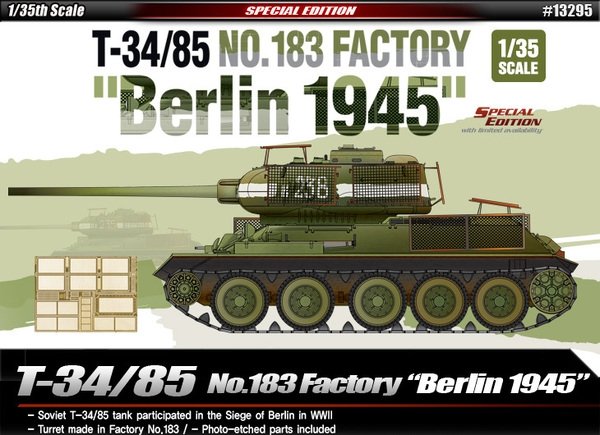Académie 13295 T-34/85 n° 183 Usine Berlin 1945