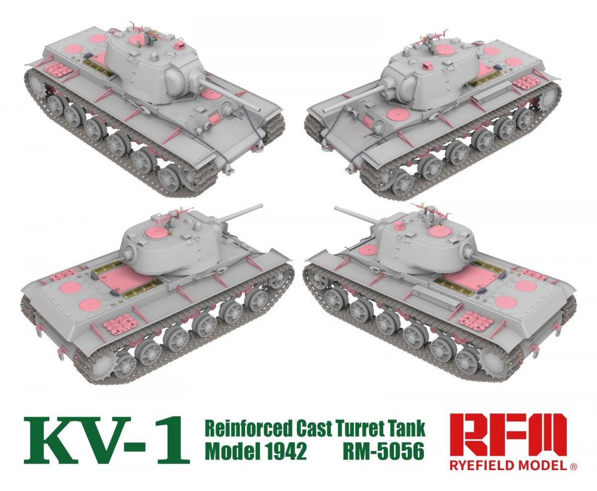 Maquette Rye Field 5056 KV-1 Char à tourelle moulée renforcée Modèle 1942 1/35 – immagine 2
