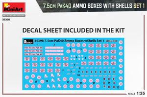 MiniArt 35398 Boîtes de munitions PaK40 de 7,5 cm avec cartouches, lot de 1, échelle 1/35 – Bild 2