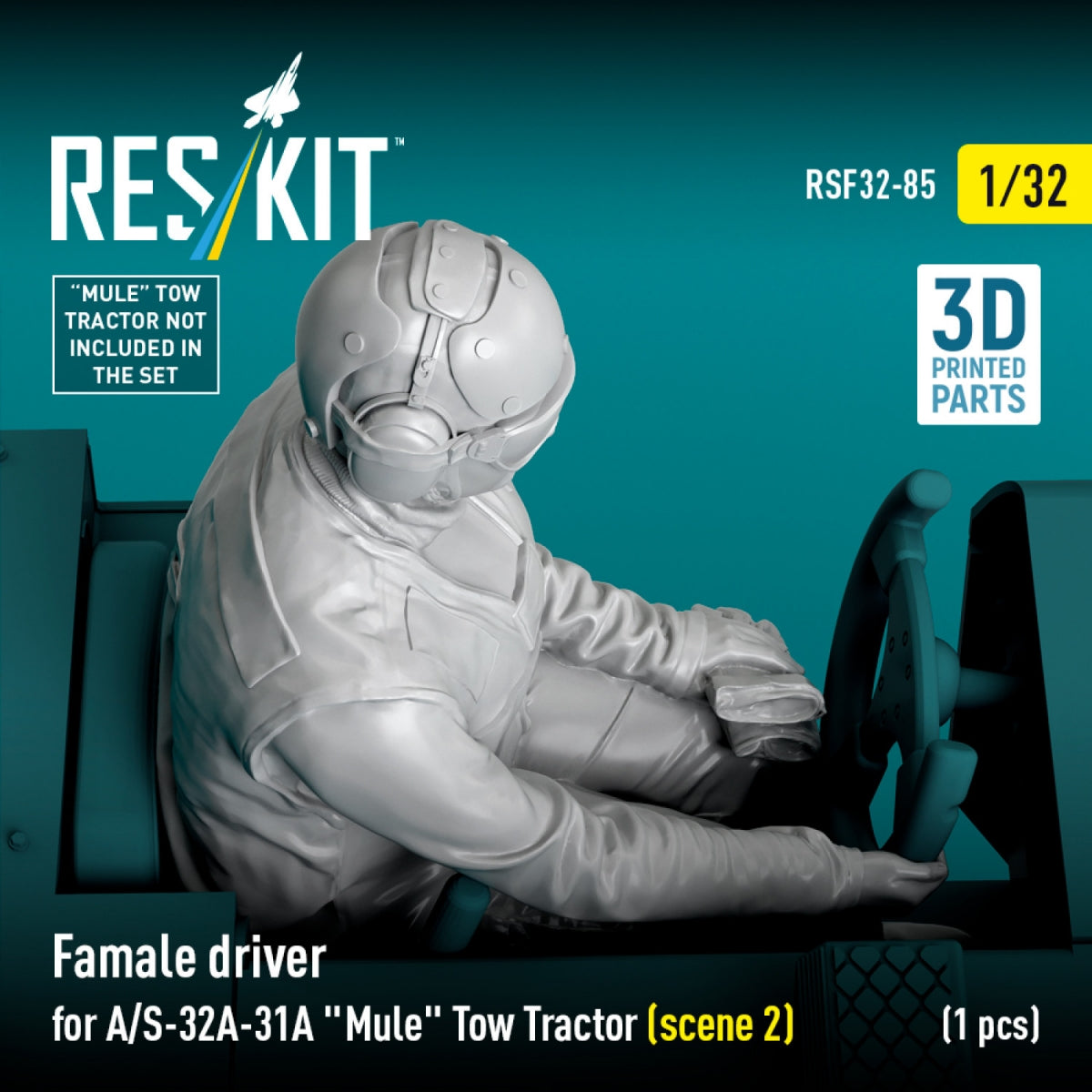 RESKIT RSF32-0085 Female driver for A/S-32A-31A "Mule" Tow Tractor (scene 2) (1 pcs) (3D Printed) 1/32