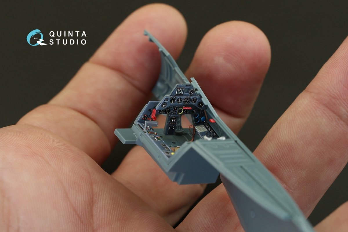Intérieur imprimé en 3D et coloré sur papier décalcomanie pour le Yak-1 (milieu de production) de Quinta Studio QD48003 (compatible avec tous les kits) à l&amp;#39;échelle 1/48. – image 6
