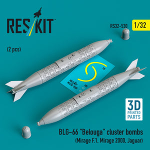 RESKIT RS32-0530 BLG-66 Bombes à fragmentation « Belouga » (2 pièces) (Impression 3D) 1/32