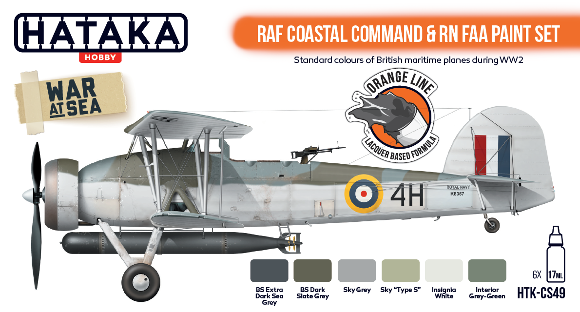 Hataka HTK-CS49 ORANGE LINE – RAF Coastal Command &amp;amp; RN FAA paint set 6x17ml – zdjęcie 2