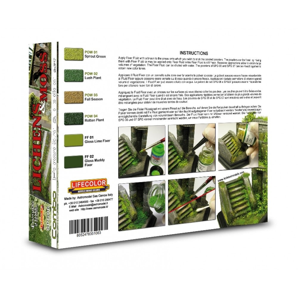 Lifecolor SPG06 Powder and Fixer set Lichens and Moss 6x22ml – zdjęcie 2