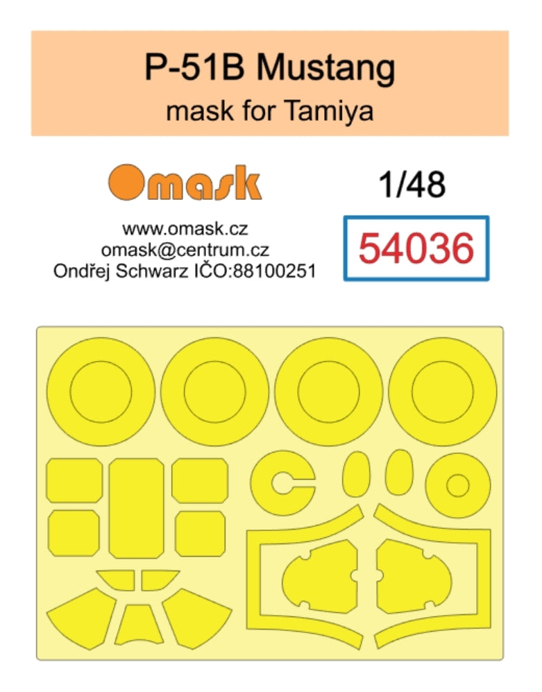 Masque Omask 54036 P-51B Mustang (pour Tamiya) 1/48