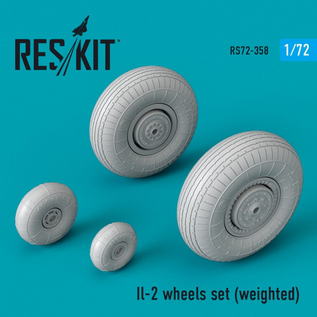 RESKIT RS72-0358 JEU DE ROUES IL-2 (LESTÉ) 1/72