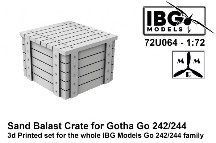 Caisse de ballast à sable IBG 72U064 pour Gotha Go 242/244. Kit imprimé en 3D compatible avec toute la gamme de modèles IBG Go 242/244 à l&amp;#39;échelle 1/72.