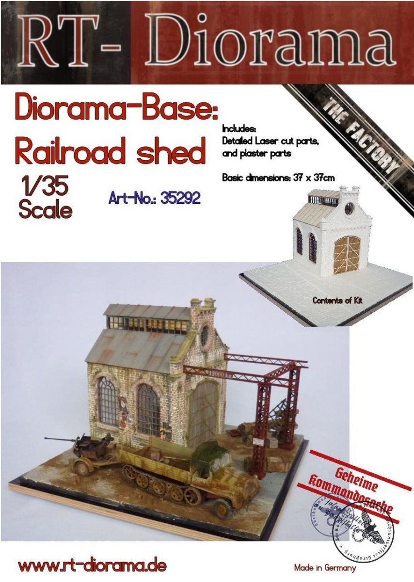 RT-Diorama 35292 Socle de diorama : « Hangar ferroviaire » 1/35