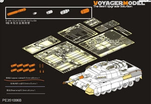 Maquette Voyager PE351006B Char de combat principal Leopard C2 MEXAS canadien moderne (version B avec canon inclus) (pour MENG TS-041) 1/35