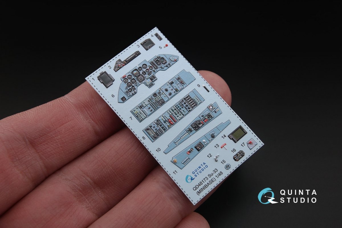 Intérieur imprimé en 3D et coloré sur papier décalcomanie Quinta Studio QD48173 Su-33 (pour kit Minibase) 1/48 – immagine 4