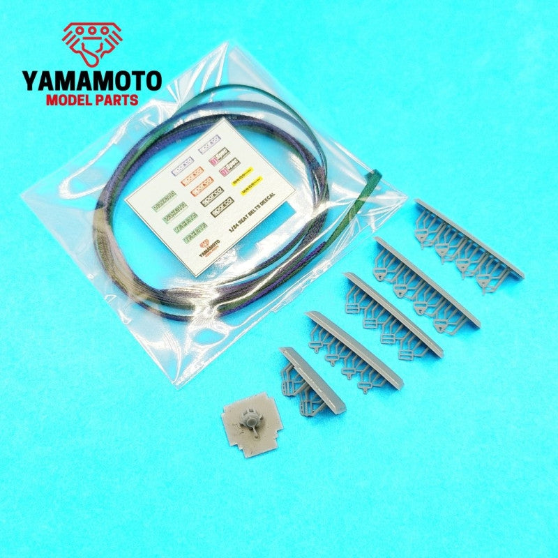 Ceintures de sécurité de course Yamamoto YMPTUN117, lot de 2, 4 points - Bleu et vert, échelle 1/24