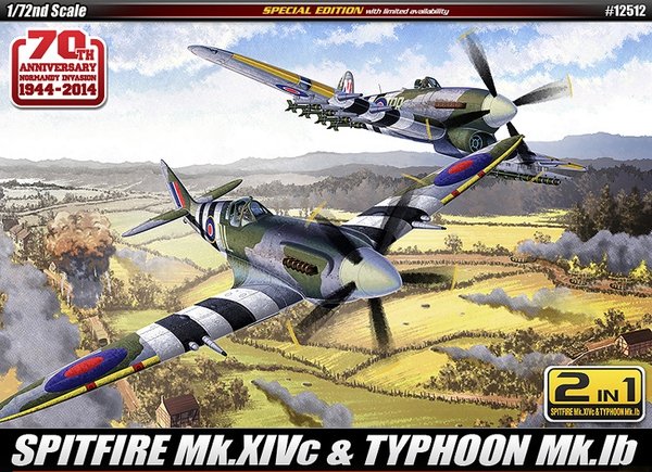 Academy 12512 SPITFIRE Mk.XIVc TYPHOON Mk.Ib 1/72