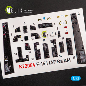KELIK K72054 F-15I IAF RA`AM - DÉCALCOMANIES 3D INTÉRIEURES POUR MAQUETTE GWH AU 1/72 – immagine 3