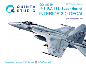 Intérieur imprimé en 3D et coloré sur papier décalcomanie Quinta Studio QD48049 F/A-18E (pour maquette Hasegawa) 1/48